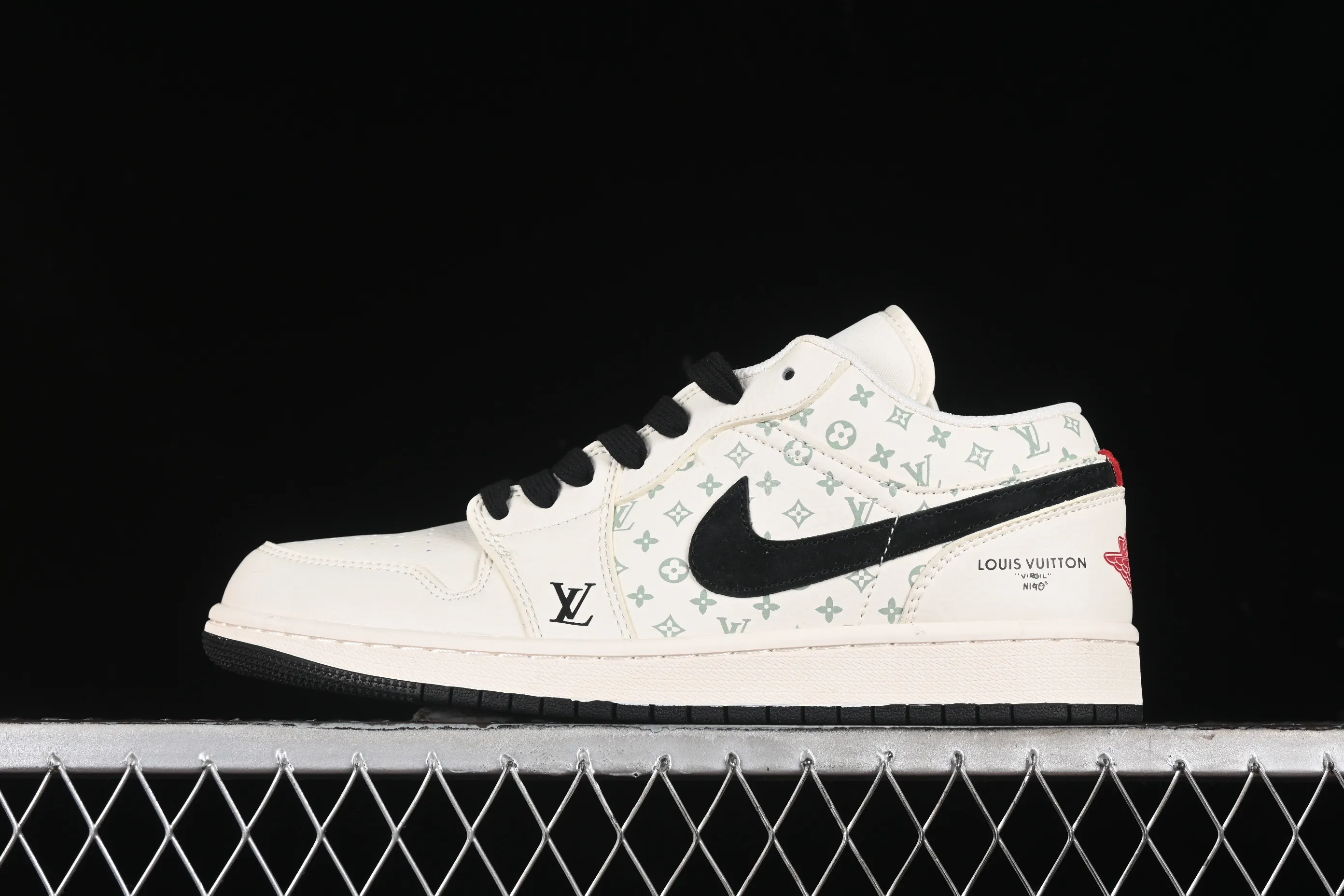 All categories Air Jordan Jordan series basketball shoes Air Jordan 1 Low High-end customized low-top sneakers Air Jordan 1 Low AJ1 Joe 1 LV joint-printed dark blue hook High-end customized low-top retro basketball shoes WG8850-009